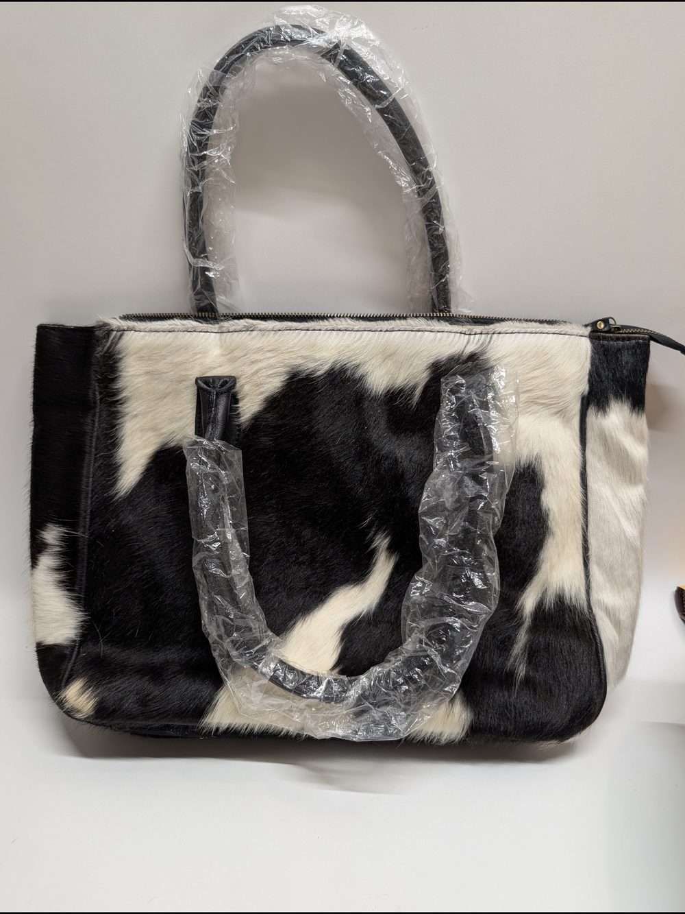 Cowhide Pattern Black & White Tote Bag - Women